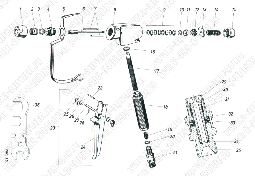 Схема пистолета окрасочного Вагнер Г-10